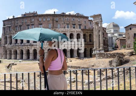 Théâtre de Marcellus un ancien théâtre en plein air à Rome, Italie, Banque D'Images