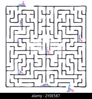 Labyrinthe de jeu pour enfants. Trouvez un moyen de sortir du labyrinthe. Illustration de Vecteur