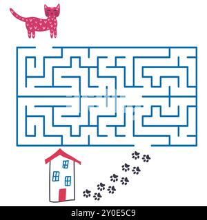 Labyrinthe de jeu pour enfants. Trouvez un moyen de sortir du labyrinthe. Illustration de Vecteur