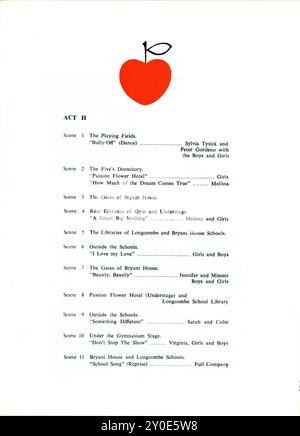 Scènes et numéros musicaux dans l'acte deux pour JANE BIRKIN FRANCESCA ANNIS PAULINE COLLINS JEREMY CLYDE BUNNY MAY BILL KENWRIGHT et NICKY HENSON dans PASSION FLOWER HOTEL Director / costumes WILLIAM CHAPPELL roman Rosalind Erskine livre Wolf Mankowitz musique John Barry paroles de Trevor Peacock chorégraphie Peter Gordeno présenté par Gene Gutowski au Prince of Wales Theatre, Coventry Street, Londres du 24 août 1965 en cours de 148 représentations Banque D'Images