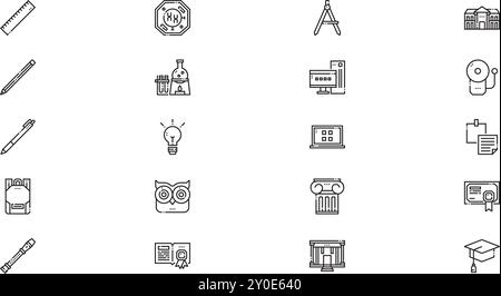 Icônes d'éducation Collection d'icônes vectorielles de haute qualité avec trait modifiable. Idéal pour les projets professionnels et créatifs. Illustration de Vecteur