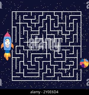 Labyrinthe de jeu pour enfants. Trouvez un moyen de sortir du labyrinthe. Illustration de Vecteur