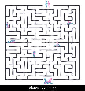 Labyrinthe de jeu pour enfants. Trouvez un moyen de sortir du labyrinthe. Illustration de Vecteur