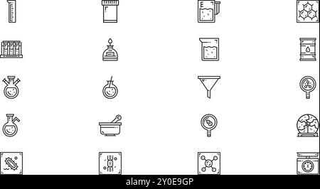 Icônes de laboratoire Collection d'icônes vectorielles de haute qualité avec trait modifiable. Idéal pour les projets professionnels et créatifs. Illustration de Vecteur