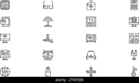 Icônes de l'Internet des objets Collection d'icônes vectorielles de haute qualité avec contour modifiable. Idéal pour les projets professionnels et créatifs. Illustration de Vecteur