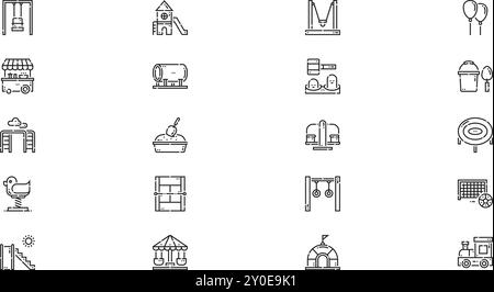 Icônes de terrain de jeu Collection d'icônes vectorielles de haute qualité avec Stroke modifiable. Idéal pour les projets professionnels et créatifs. Illustration de Vecteur