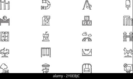 Icônes de terrain de jeu Collection d'icônes vectorielles de haute qualité avec Stroke modifiable. Idéal pour les projets professionnels et créatifs. Illustration de Vecteur