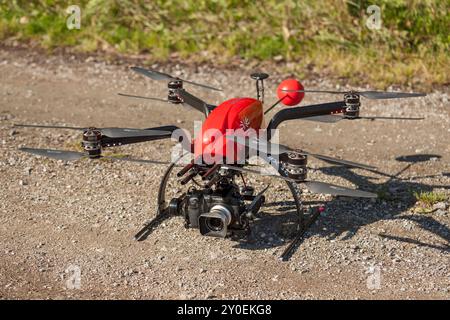 Vintage Octocopter Camera-Drone avec cardan, 2014 Banque D'Images