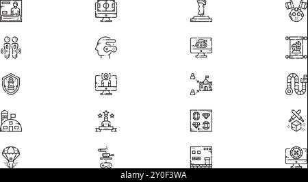 Pack d'icônes de jeu Collection d'icônes vectorielles de haute qualité avec contour modifiable. Idéal pour les projets professionnels et créatifs. Illustration de Vecteur