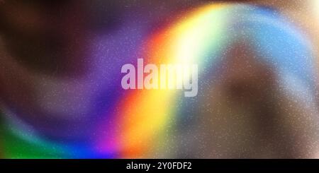 Papier photo exposé flou avec effet hologramme arc-en-ciel et texture de bruit. Motif de superposition. Film avec fuite de lumière Illustration de Vecteur