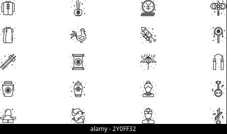 Icônes de Chine Collection d'icônes vectorielles de haute qualité avec trait modifiable. Idéal pour les projets professionnels et créatifs. Illustration de Vecteur