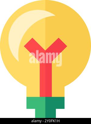Ampoule vectorielle dans un style plat coloré. Symbole d'idée, de puissance ou d'innovation. L'icône convient à la conception Web, la boutique en ligne, l'impression et les médias sociaux pos Illustration de Vecteur
