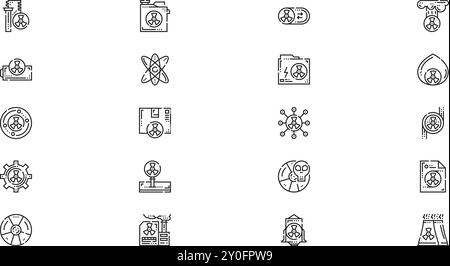 Icônes d'énergie nucléaire Collection d'icônes vectorielles de haute qualité avec trait modifiable. Idéal pour les projets professionnels et créatifs. Illustration de Vecteur