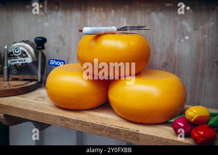 Vienne, Autriche - 5 août 2024 : vitrine Henri Willig au fromage néerlandais dans le centre de Vienne Banque D'Images