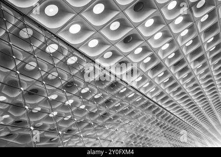 Textures des façades des bâtiments. Texture géométrique. architecture moderne. Bâtiment contemporain avec motif géométrique. Arc moderne abstrait Banque D'Images