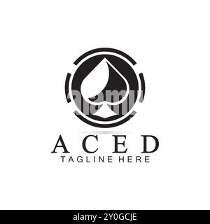 ACE logo Design pour Casino Poker Business, Gamble, jeu de cartes, spéculer, etc-vector Illustration de Vecteur