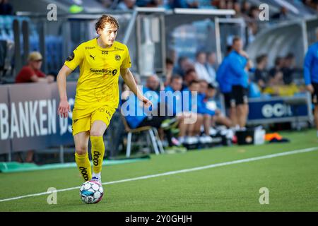 Drammen, Norvège, 1er septembre 2024. Isak Dybvik Määttä de Bodø/Glimt dans le match Eliteserien entre Strømsgodset et Bodø/Glimt au stade Marienlyst. Crédit : Frode Arnesen/Alamy Live News Banque D'Images