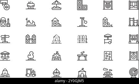 Icônes de terrain de jeu Collection d'icônes vectorielles de haute qualité avec Stroke modifiable. Idéal pour les projets professionnels et créatifs. Illustration de Vecteur