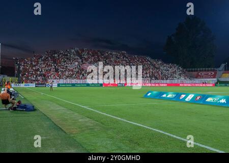 Mantoue, Italie. 01 Sep, 2024. Les supporters de Mantova 1911 lors du match de championnat italien de football Serie B entre Mantova Calcio 1911 et l'US Salernitana 1919 au stade Danilo Martelli le 1er septembre 2024, Mantoue, Italie. Crédit : Roberto Tommasini/Alamy Live News Banque D'Images