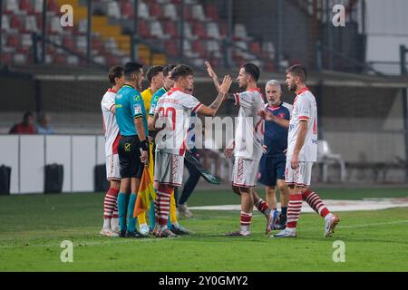 Mantoue, Italie. 01 Sep, 2024. Davide Bragantini de Mantova 1911 lors du match de championnat italien de football de Serie B entre Mantova Calcio 1911 et l'US Salernitana 1919 au stade Danilo Martelli le 1er septembre 2024, Mantoue, Italie. Crédit : Roberto Tommasini/Alamy Live News Banque D'Images