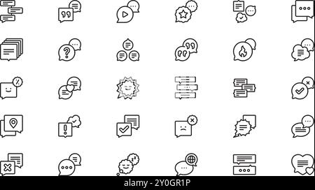 Icônes bulles de parole Collection d'icônes vectorielles de haute qualité avec contour modifiable. Idéal pour les projets professionnels et créatifs. Illustration de Vecteur