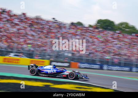 Monza, Italie. 01 Sep, 2024. Daniel Ricciardo de l'Australie au volant de la (03) Visa Cash App RB Formula One Team VCARB 01 lors de la course de formule 1 Pirelli Gran Premio d'Italia 2024 le 1er septembre 2024, Monza, Italie. Crédit : Luca Rossini/E-Mage/Alamy Live News Banque D'Images