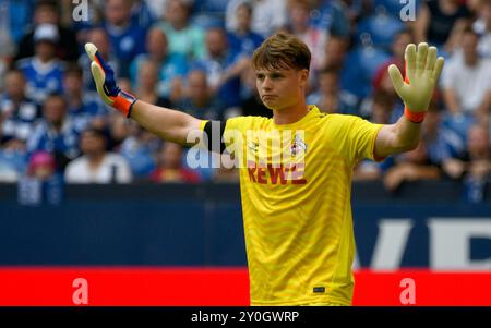 Veltins Arena Gelsenkirchen Allemagne , 1,9.2024, Football : 2ème Bundesliga saison 2024/25 jour de match 4, Schalke 04 (S04) vs 1.FC Köln (KOE) - Jonas Urbig (Cologne) Banque D'Images
