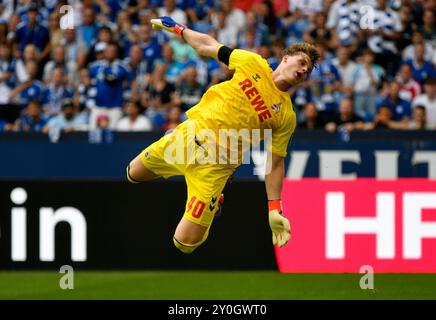 Veltins Arena Gelsenkirchen Allemagne , 1,9.2024, Football : 2ème Bundesliga saison 2024/25 jour de match 4, Schalke 04 (S04) vs 1.FC Köln (KOE) - Jonas Urbig (Cologne) Banque D'Images