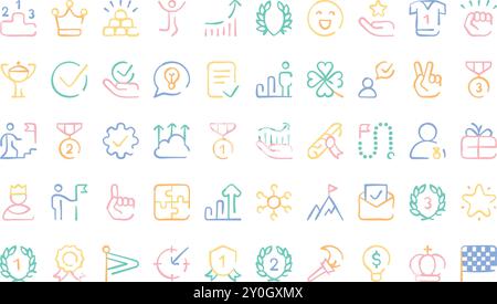 Icônes de succès Collection d'icônes vectorielles de haute qualité avec contour modifiable. Idéal pour les projets professionnels et créatifs. Illustration de Vecteur