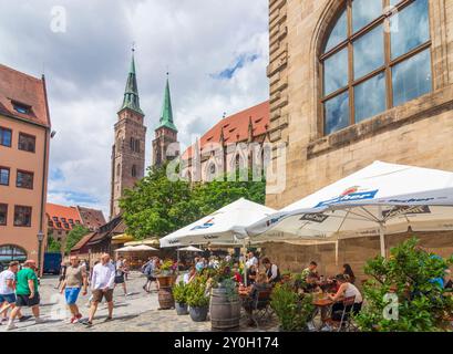 Nürnberg, Nuremberg : Church préparé Sebald, restaurant à Mittelfranken, moyenne Franconie, Bayern, Bavière, Allemagne Banque D'Images