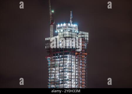 Trollhättan, Suède - 09 octobre 2022 : haut de la tour de Karlatornet en construction. Banque D'Images