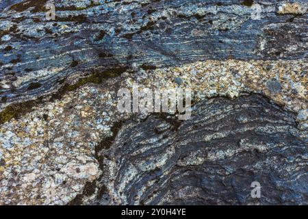 Exploration des motifs naturels abstraits trouvés sur les surfaces de pierre dans divers environnements Banque D'Images