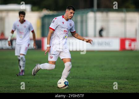 Busto Arsizio, Italie, 1er septembre 2024. Marco Forapani lors du match entre Milan Futuro et Carpi pour la Serie C au stade Carlo Speroni, Busto Arsizio. Banque D'Images