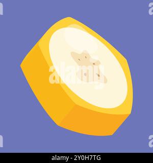 Vecteur d'icône de vecteur de tranche de banane fraîche. Vecteur de tranche de fruits de banane d'été. banane Illustration de Vecteur