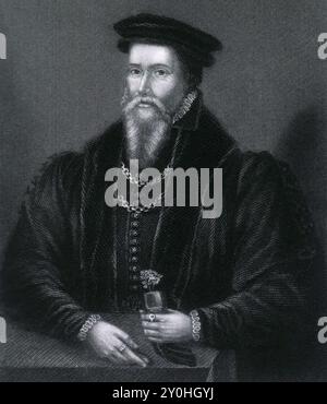 John Caius (1510 – 1573), Johannes Caius, Ioannes Caius, médecin anglais et second fondateur de Gonville and Caius College, Cambridge. Banque D'Images