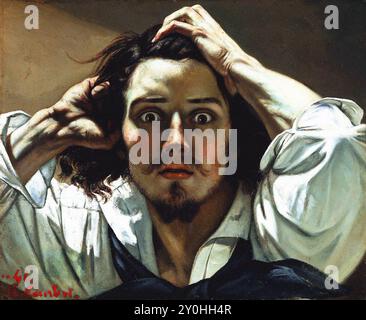 Autoportrait (L'homme désespéré), 1843-1845, peinture de Gustave Courbet, Jean désiré Gustave Courbet (1819-1877) peintre français Banque D'Images