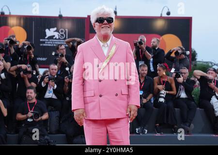 Venezia, Italie. 02 septembre 2024. Pedro Almodovar assiste au tapis rouge The Room Next Door au 81e Festival International du film de Venise le 02 septembre 2024 à Venise, Italie. (Photo de Gian Mattia D'Alberto/LaPresse) crédit : LaPresse/Alamy Live News Banque D'Images