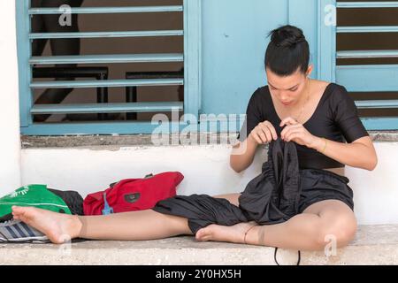 Cuba, la Havane. L'école de ballet Pro Danza de Laura Alonso. Danseurs. 2016-04-04 Banque D'Images