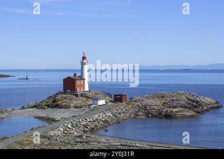 Phare Fisgard à Fort Rod Hill à Victoria BC, Canada, Amérique du Nord Banque D'Images