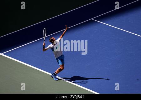 Flushing Meadows, États-Unis. 02 septembre 2024. 02 septembre 2024, Flushing Meadows, US Open : Daniil Medvedev lors de sa quatrième victoire contre Nuno Borges à l'US Open aujourd'hui. Crédit : Adam Stoltman/Alamy Live News Banque D'Images