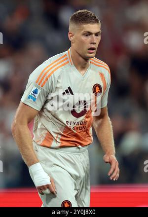Turin, Italie. 1er septembre 2024. Artem Dovbyk de l'AS Roma lors du match de Serie A au stade Allianz, Turin. Le crédit photo devrait se lire : Jonathan Moscrop/Sportimage crédit : Sportimage Ltd/Alamy Live News Banque D'Images