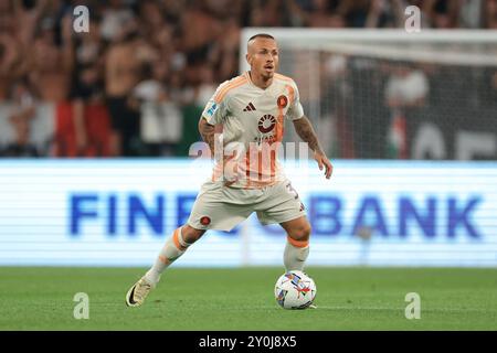 Turin, Italie. 1er septembre 2024. Esmoris Angelino de L'AS Roma lors du match de Serie A au stade Allianz, Turin. Le crédit photo devrait se lire : Jonathan Moscrop/Sportimage crédit : Sportimage Ltd/Alamy Live News Banque D'Images