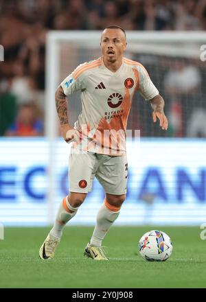 Turin, Italie. 1er septembre 2024. Esmoris Angelino de L'AS Roma lors du match de Serie A au stade Allianz, Turin. Le crédit photo devrait se lire : Jonathan Moscrop/Sportimage crédit : Sportimage Ltd/Alamy Live News Banque D'Images