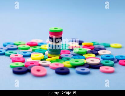 Sélection de perles colorées colorées Banque D'Images