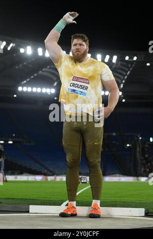 Ryan Crouser des États-Unis d'Amérique participe à la finale de lancer de disque masculin lors de la réunion d'athlétisme de la Diamond League à Rome, Italie, le 30 août 2024. Ryan Crouser s'est classé premier. Banque D'Images