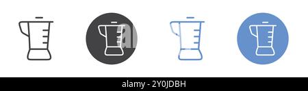 Blender Icon Flat Set dans la marque vectorielle de contour de couleur noir et blanc Illustration de Vecteur