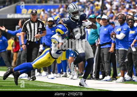 Dallas Cowboys Tight End John Stephens Jr. (81) lors d'un match de pré-saison NFL, dimanche 11 août 2024, à Inglewood, Etalonnage La défaite des Rams de Los Angeles Banque D'Images