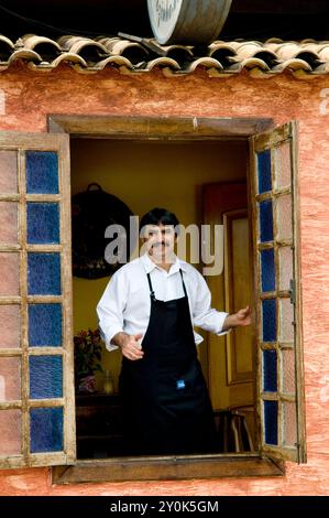 Portrait d'un brésilien pris dans un restaurant à Brasilia, Brésil Banque D'Images
