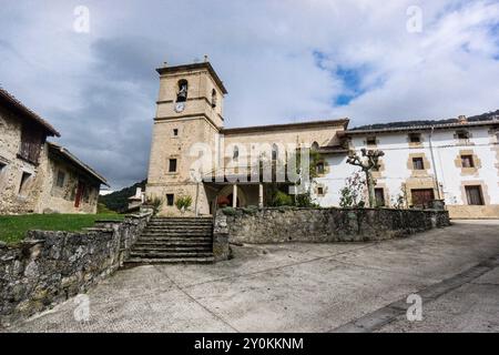 Église paroissiale de Baquedano, Sierra de Urbasa, communauté forale de Navarre, Espagne Banque D'Images