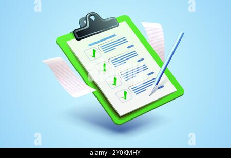 Presse-papiers, page de service de gestion, papier d'affaires. Illustration vectorielle Illustration de Vecteur